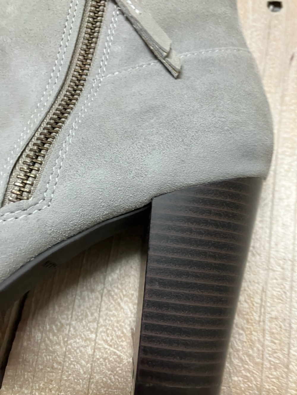 Cole Haan Gray Suede Ankle Booties with Block Heel - Picture 6 of 9
